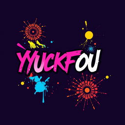 A stylish t-shirt design featuring prominently the bold text 'YUCKFOU' in an edgy, graffiti-style font