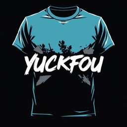 A stylish t-shirt design featuring the bold, eye-catching text 'YUCKFOU' prominently displayed across the chest