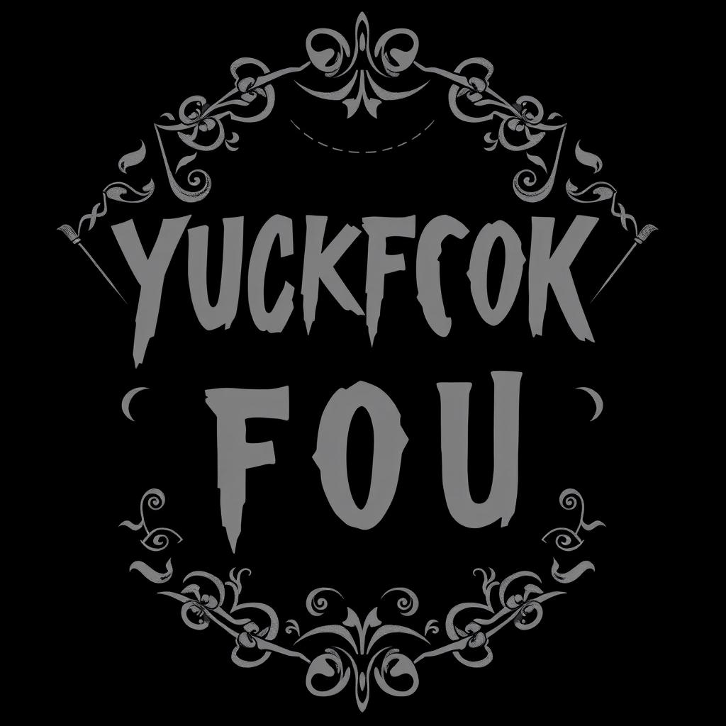 A black t-shirt design with the bold letters 'YUCKFOU' in a striking, rebellious font