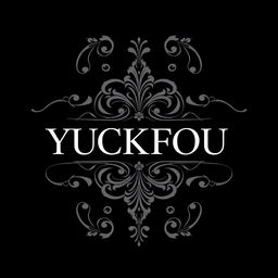 An elegant black t-shirt design featuring the word 'YUCKFOU' in a sophisticated and stylish font