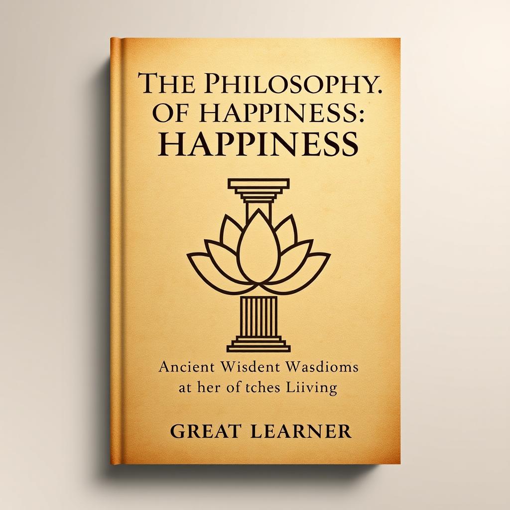 Book cover design for "The Philosophy of Happiness: Ancient Wisdom for Modern Living" by Great Learner