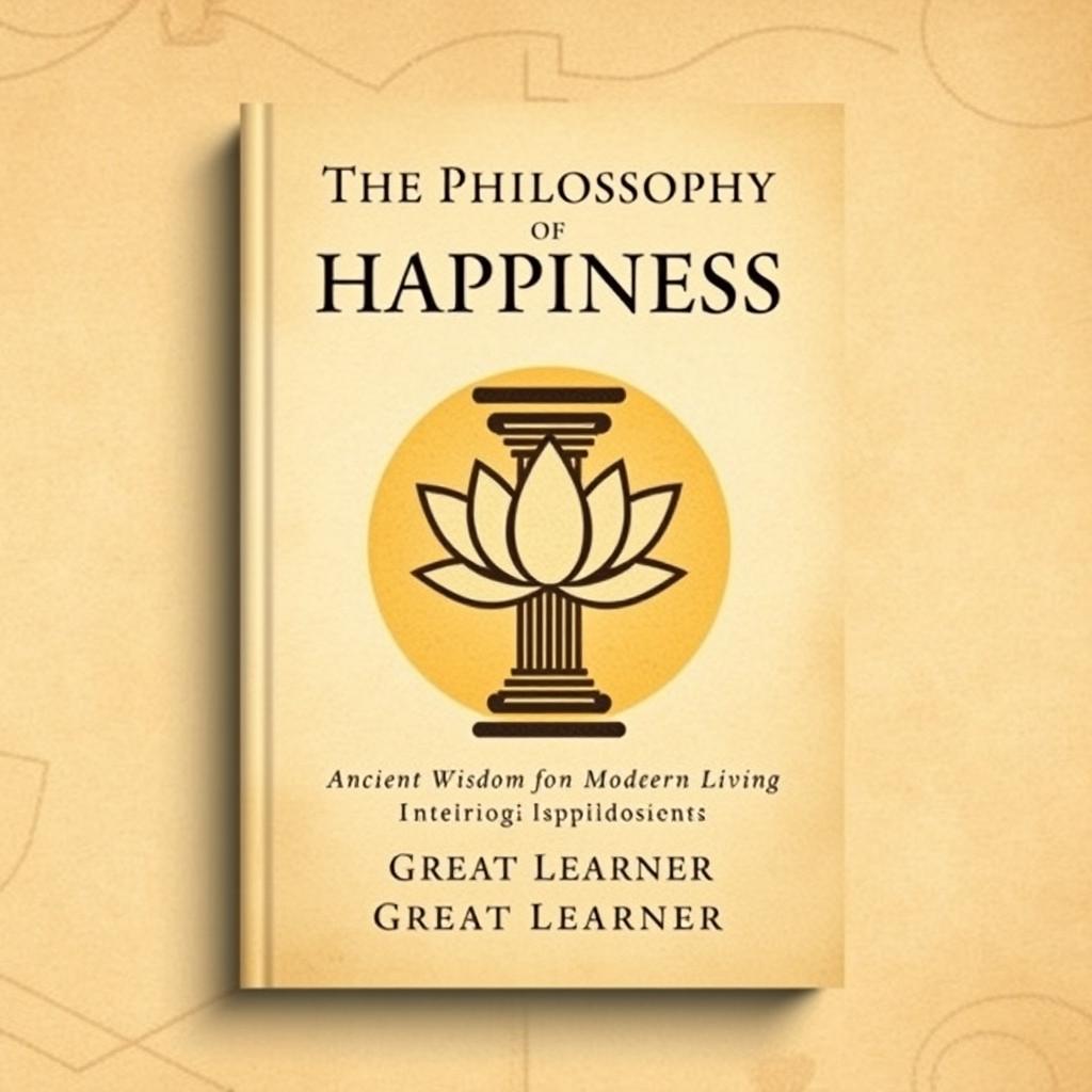 Book cover design for "The Philosophy of Happiness: Ancient Wisdom for Modern Living" by Great Learner