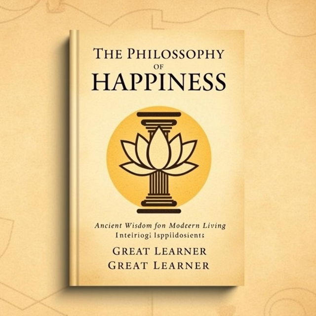 Book cover design for "The Philosophy of Happiness: Ancient Wisdom for Modern Living" by Great Learner