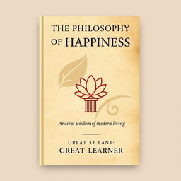 Book cover design for "The Philosophy of Happiness: Ancient Wisdom for Modern Living" by Great Learner