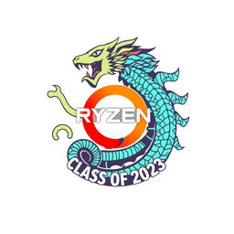 Logo for the Ryzen Technical Informatics Class of 2023 featuring elements of a Ryzen chipset and a Hydra with a body and nine heads