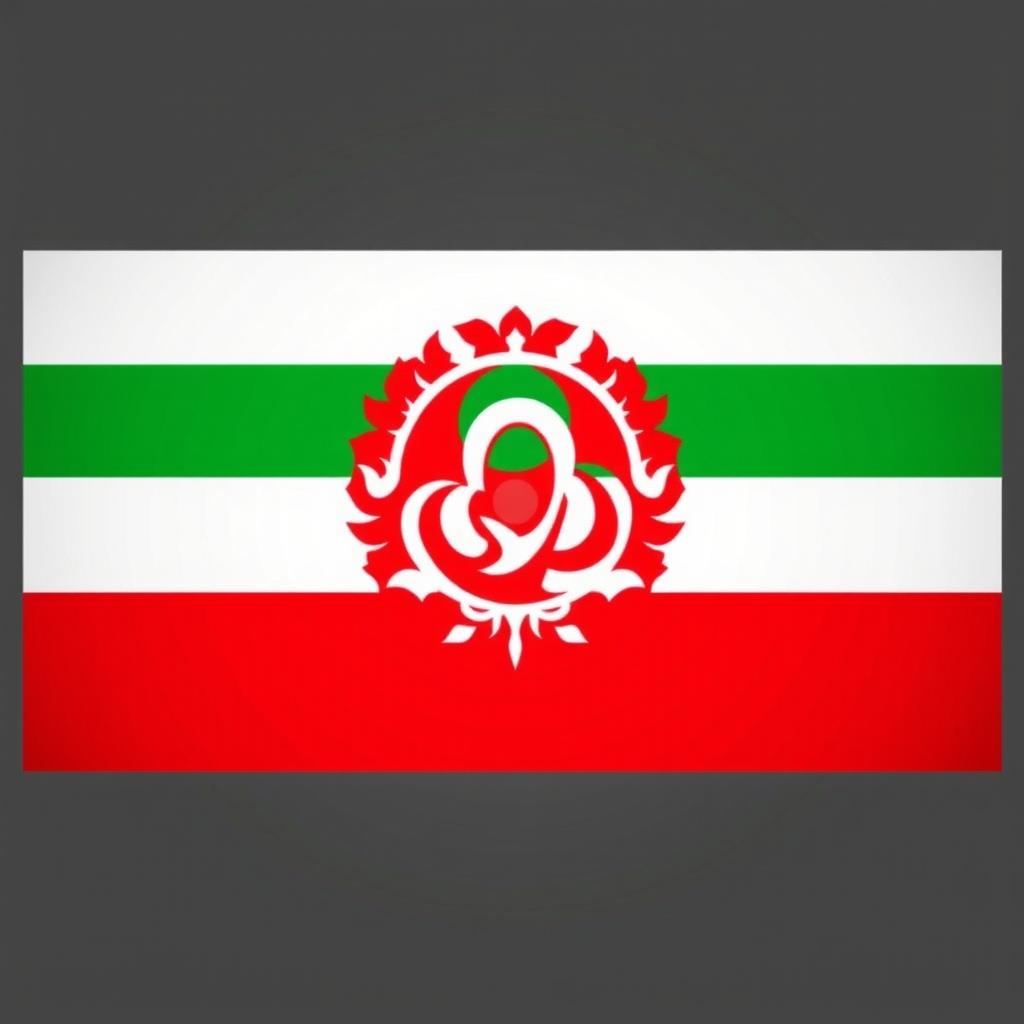 The flag of Ingushetia, featuring three main colors: white, green, and red