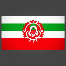 The flag of Ingushetia, featuring three main colors: white, green, and red