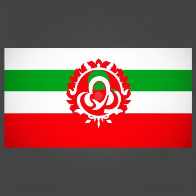 The flag of Ingushetia, featuring three main colors: white, green, and red