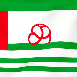 The flag of Ingushetia, featuring three main colors: white, green, and red