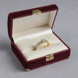 A ring box designed as an open story book. The providing pages are velvet lined to cradle the delicate ring sets, with the exterior portraying an attractive, hardcover binding.