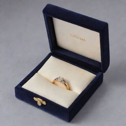 A ring box designed as an open story book. The providing pages are velvet lined to cradle the delicate ring sets, with the exterior portraying an attractive, hardcover binding.