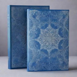 An enchanting blue-themed book cover, front and back, adorned with intricate, abstract designs and subtle gradients of blue hues.