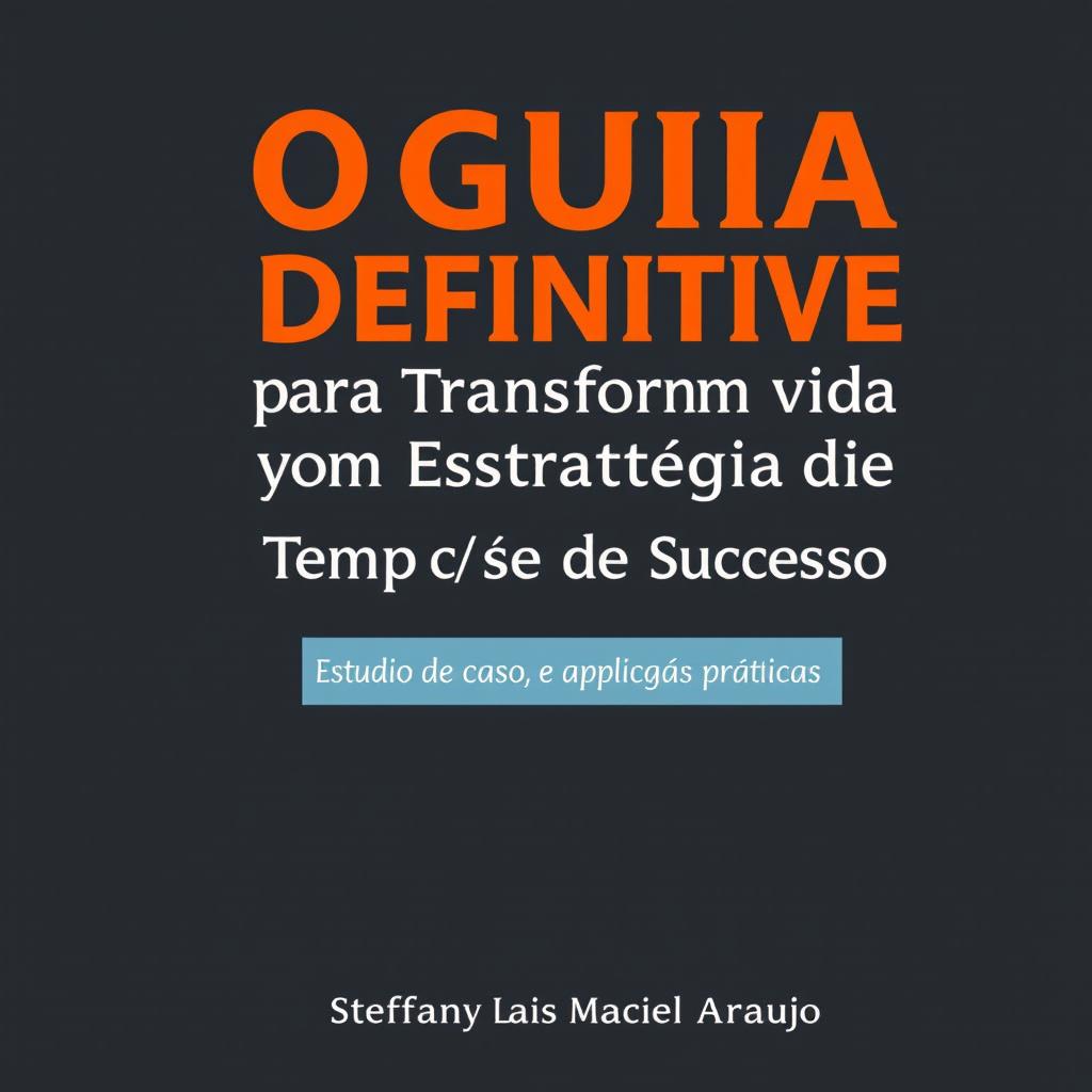 A book cover design titled 'O Guia Definitivo para Transformar Sua Vida com Estratégias de Tempo e Sucesso'