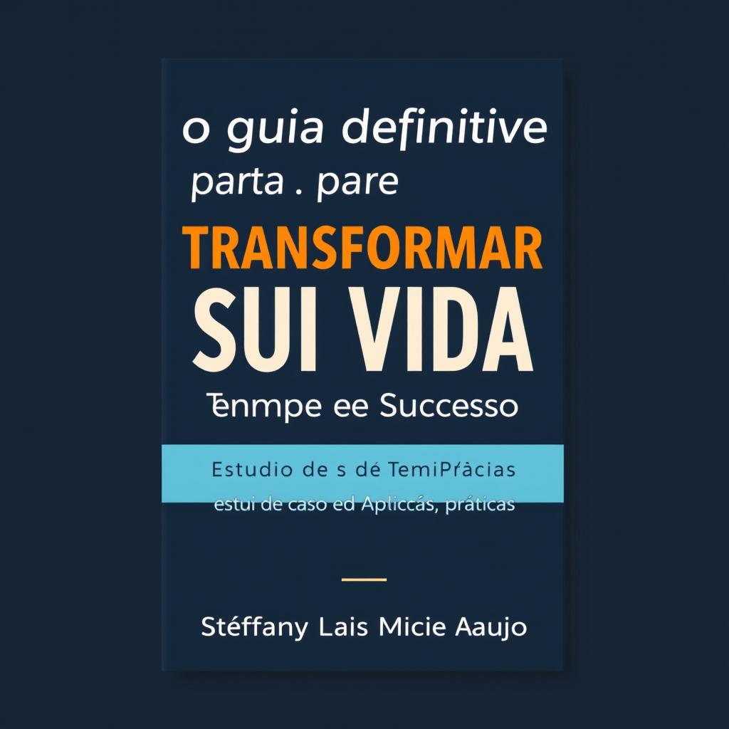 A book cover design titled 'O Guia Definitivo para Transformar Sua Vida com Estratégias de Tempo e Sucesso'