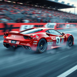 A Ferrari model reimagined as a NASCAR race car, blending Italian elegance with American racing spirit