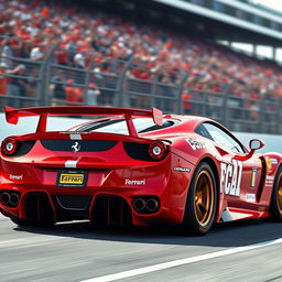 A Ferrari model reimagined as a NASCAR race car, blending Italian elegance with American racing spirit