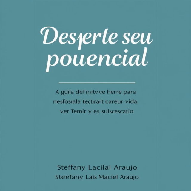 Design a book cover titled "Desperte seu potencial" with a subtitle, "O Guia Definitivo para Transformar Sua Vida com Estratégias de Tempo e Sucesso