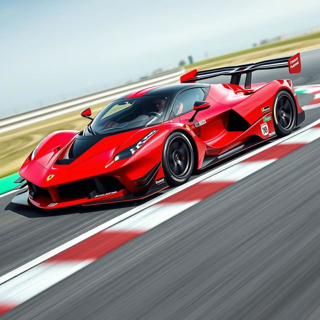 A LaFerrari transformed into a GT1 racecar, blending cutting-edge technology with track-ready aesthetics