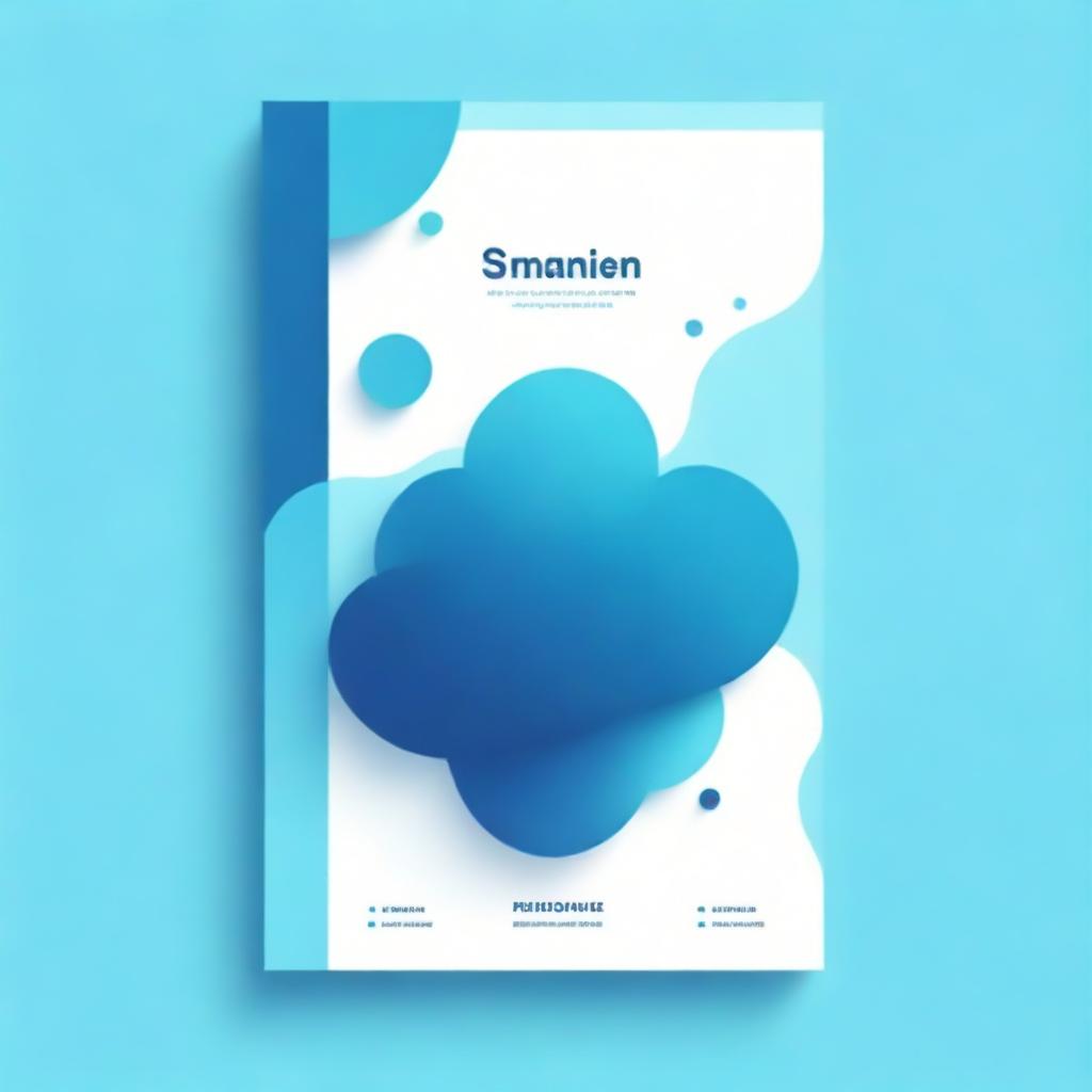 A cover page dominated by various shades of blue, featuring abstract patterns, gradients and elegant typography