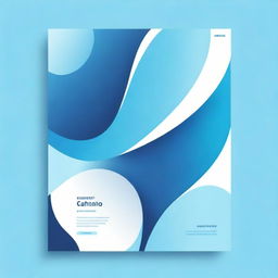 A cover page dominated by various shades of blue, featuring abstract patterns, gradients and elegant typography