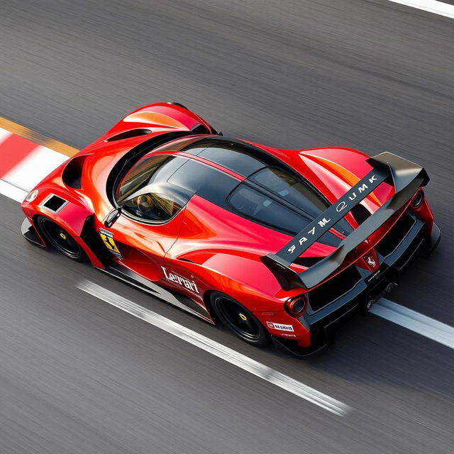 A stunning LaFerrari transformed into an LMH (Le Mans Hypercar) race car, combining luxury and high-performance racing features