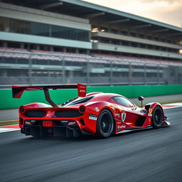 A LaFerrari imagined as a cutting-edge LMDh (Le Mans Daytona hybrid) race car, showcasing a blend of high-end luxury and advanced hybrid racing technology