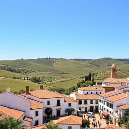 A scenic view of Los Santos de Maimona, a charming town in the province of Badajoz, Spain