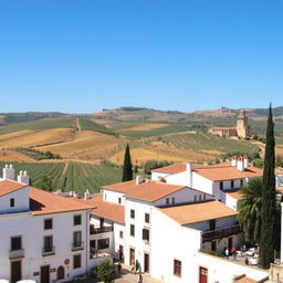 A scenic view of Los Santos de Maimona, a charming town in the province of Badajoz, Spain