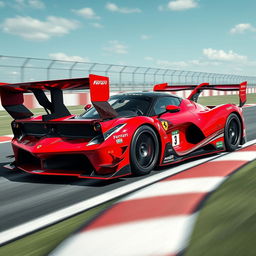 A LaFerrari designed as an LMDh racecar, featuring extremely aggressive aerodynamic enhancements