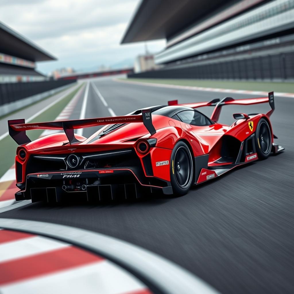 A LaFerrari prototype race car, featuring ultra-aggressive aerodynamic components