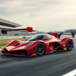 A LaFerrari prototype race car, featuring ultra-aggressive aerodynamic components