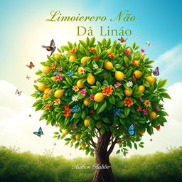 Book cover design for a novel titled 'Limoeiro Não Dá Limão'