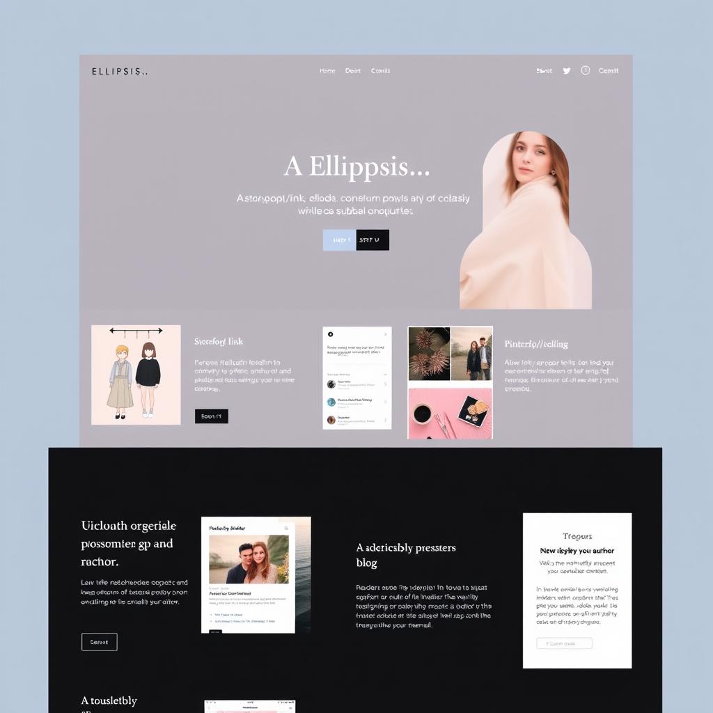 Visual concept for a homepage of a website called 'Ellipsis