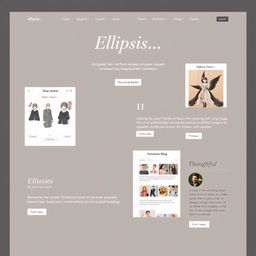 Visual concept for a homepage of a website called 'Ellipsis