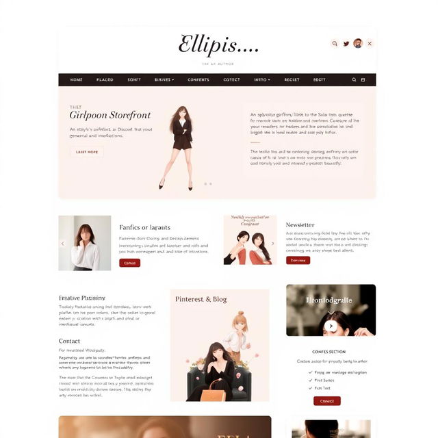 Visual concept for a homepage of a website called 'Ellipsis