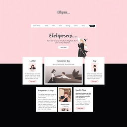 A visual concept for the homepage of an author's website named 'Ellipsis