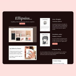 A visual concept for the homepage of an author's website named 'Ellipsis