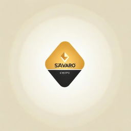 Design a sleek and professional logo for a brand named 'Salvaro Chips', predominantly using shades of gold and black.