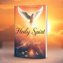 A captivating book cover design for a book about the Holy Spirit, featuring an ethereal and radiant depiction of a dove with outstretched wings, symbolizing purity and peace