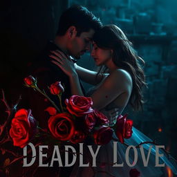 A captivating scene depicting the concept of 'Deadly Love', with intense contrasts between passion and danger