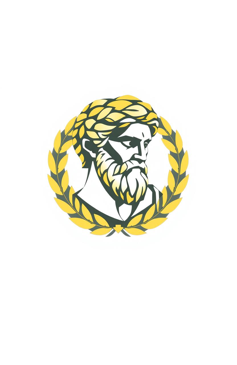 A stylized logo featuring a bust of Aristotle, creatively composed of geometric shapes for an abstract and modern look