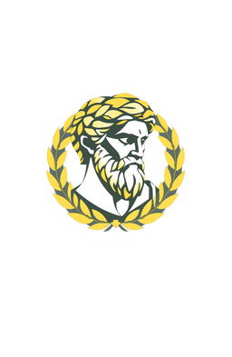 A stylized logo featuring a bust of Aristotle, creatively composed of geometric shapes for an abstract and modern look