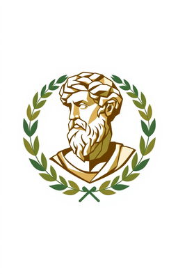 A stylized logo featuring a bust of Aristotle, creatively composed of geometric shapes for an abstract and modern look