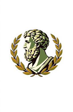 A stylized logo featuring a bust of Aristotle, creatively composed of geometric shapes for an abstract and modern look