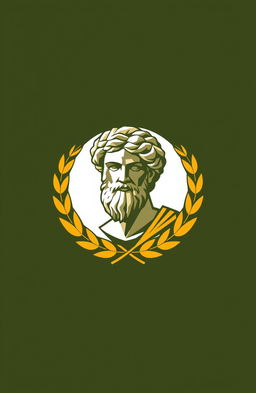 A stylized logo featuring a bust of Aristotle, creatively composed of geometric shapes for an abstract and modern look