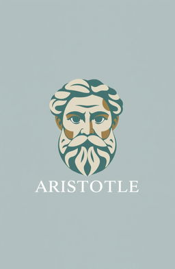 Logo design featuring Aristotle constructed from geometric shapes