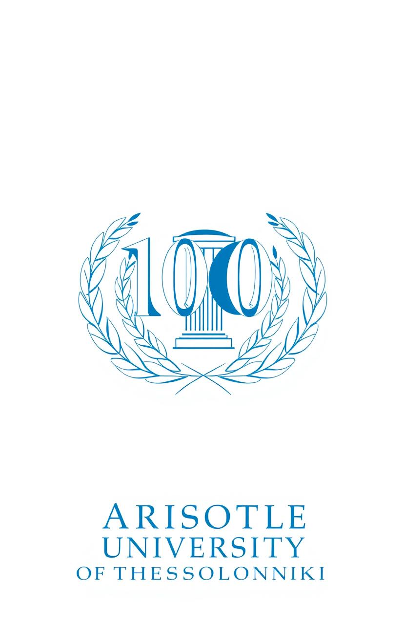 A creative and elegant logo design commemorating the 100-year anniversary of Aristotle University of Thessaloniki