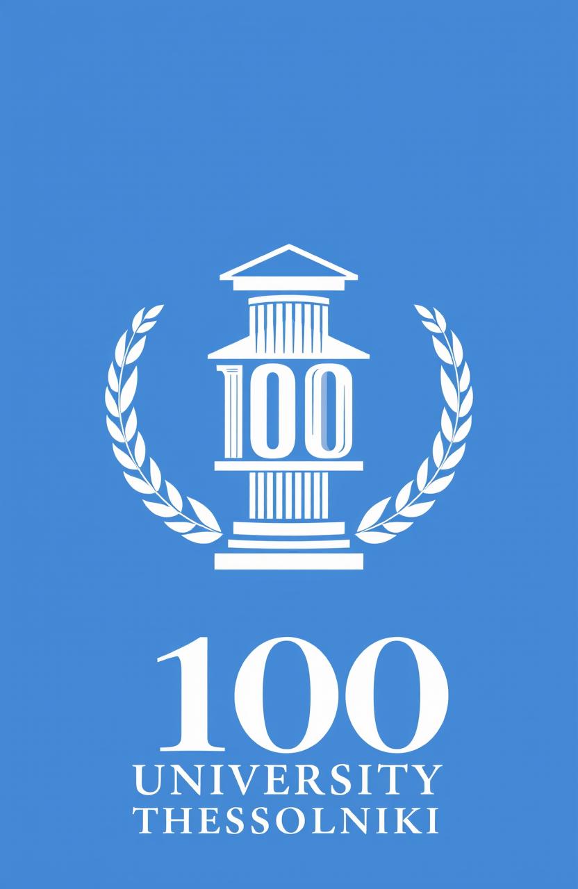 A creative and elegant logo design commemorating the 100-year anniversary of Aristotle University of Thessaloniki