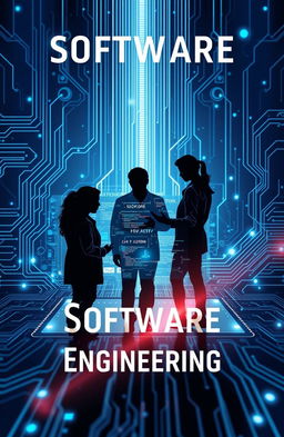 A futuristic and dynamic cover photo for a software engineering department, featuring a seamless blend of technology and innovation