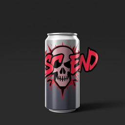 A 2D design of an energy drink can featuring bold and dynamic graffiti elements